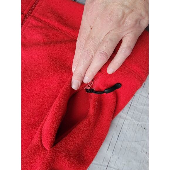 Danskin Now Full Zip Jacket Womens L 12-14 Red Fleece Pockets Mock Neck Soft - Picture 3 of 8